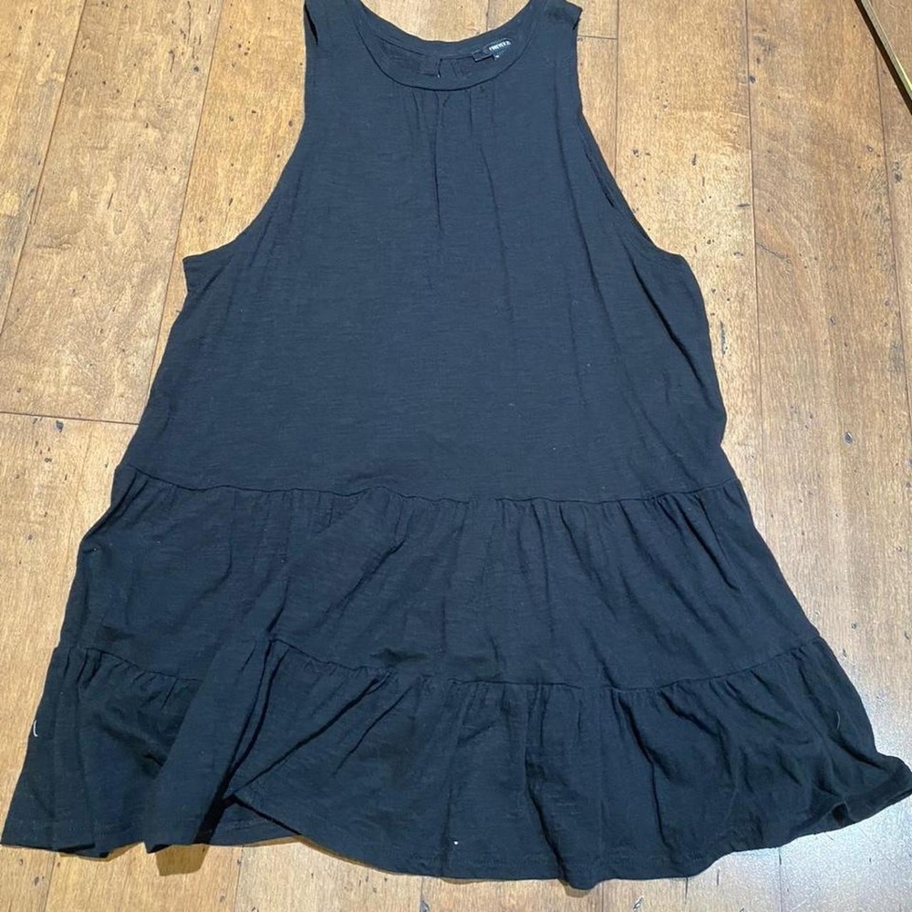 Forever 21 black ruffle dress top Size L